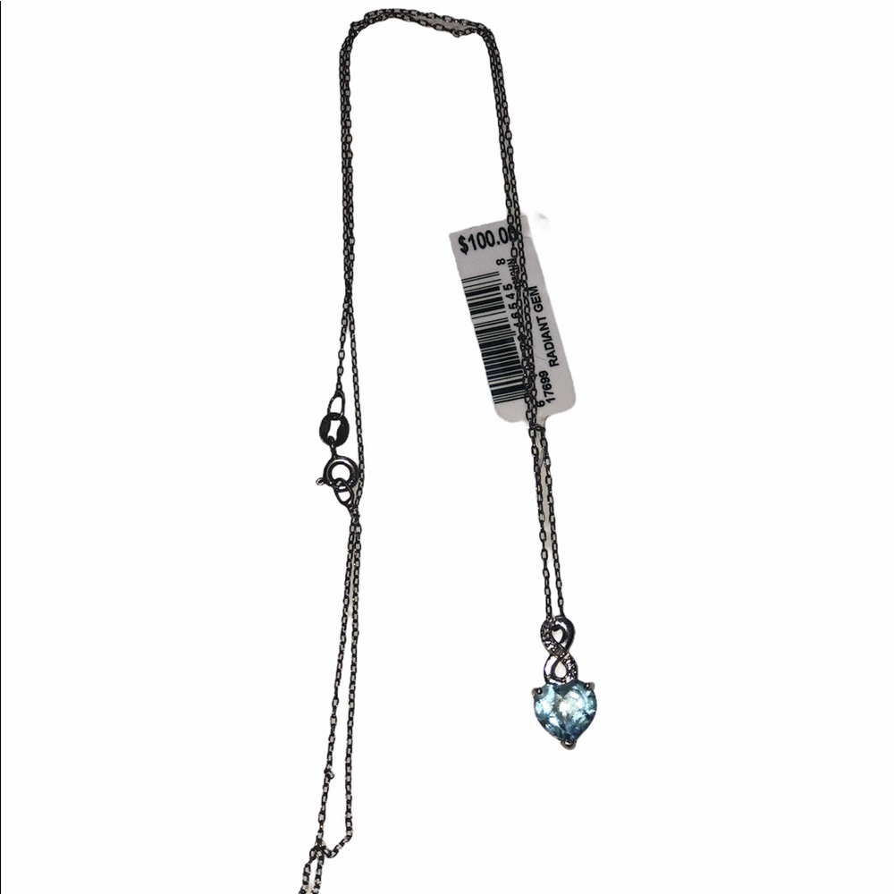 Radiant Gem Necklace Blue Topaz